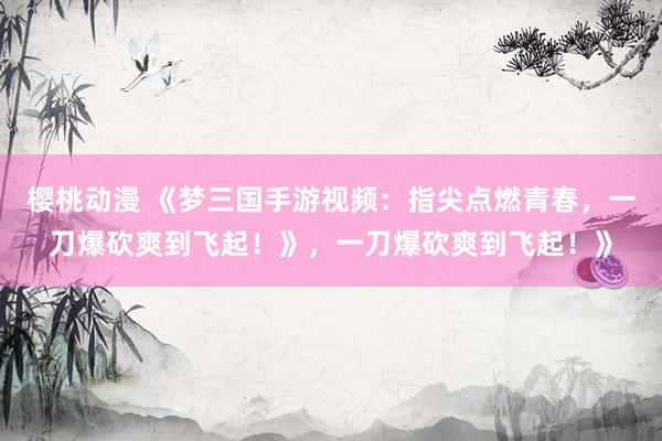 樱桃动漫 《梦三国手游视频：指尖点燃青春，一刀爆砍爽到飞起！》，一刀爆砍爽到飞起！》