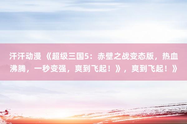 汗汗动漫 《超级三国5：赤壁之战变态版，热血沸腾，一秒变强，爽到飞起！》，爽到飞起！》