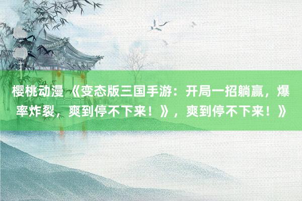 樱桃动漫 《变态版三国手游：开局一招躺赢，爆率炸裂，爽到停不下来！》，爽到停不下来！》