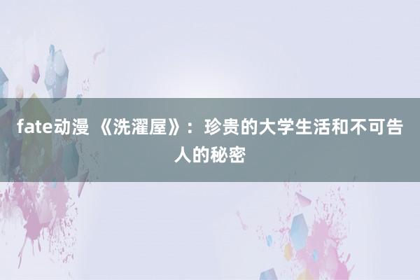 fate动漫 《洗濯屋》：珍贵的大学生活和不可告人的秘密