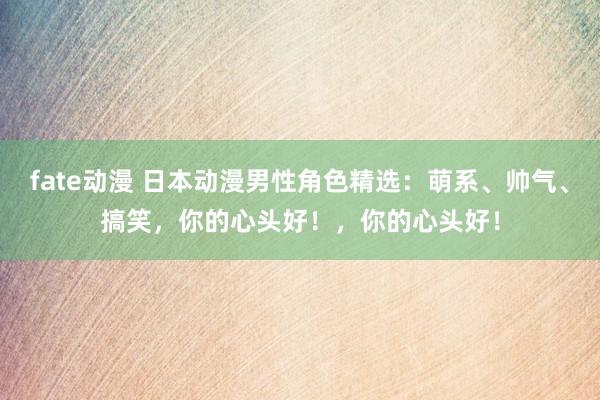 fate动漫 日本动漫男性角色精选：萌系、帅气、搞笑，你的心头好！，你的心头好！